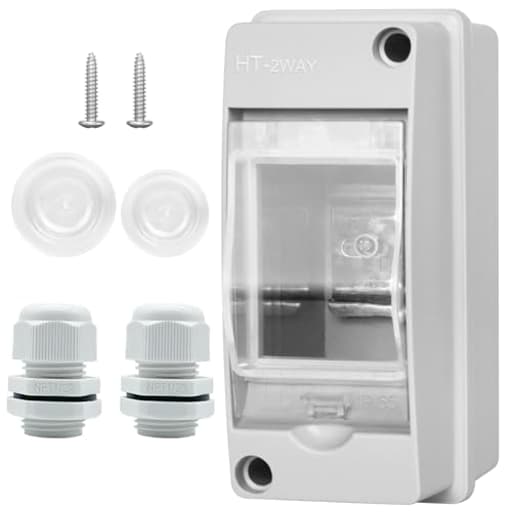 Waterproof Distribution Protection Box, ABS Plastic Breaker Electrical Box and Transparent Cover IP65, for Indoor Outdoor Wall Circuit Breaker