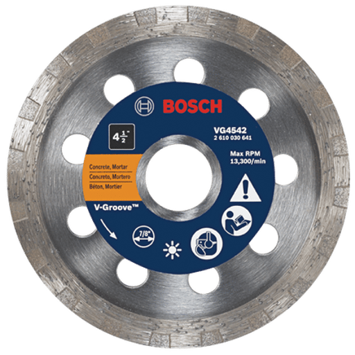 4-1/2 in Turbo Rim V-Groove Diamond Blade for Smooth Cuts