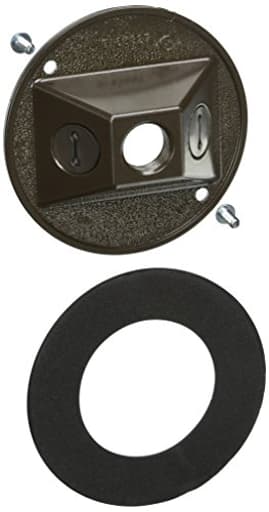 Hubbell-Raco 5197-2 Round Cluster Cover, for Use with Weatherproof Boxes, Die Cast Zinc, Powder Coated