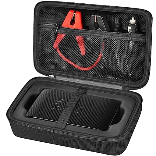 Case for Halo Bolt 58830/57720/ Air 58830/ ACDC Max 55500 mWh/Air + Portable Emergency Power Kit, Storage Holder for Air Nozzles, Extra Accessory, Car Jump Starter, and Charger- Black