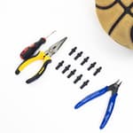 10 Basketball Valves & Leak Repair Kit - Ball Doctor for Inflatable Balls (Nozzle, Needle-Nose Pliers, Crochet Hook, Diagonal Pliers) - for Basketball, Football, Volleyball and More