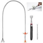 3 Pack Pick-up Tool Set - Extendable Magnetic Pick Up Tools and Flexible Grabber Claw - Retrieving Telescoping Magnet Pickup Tools - Flexible Extra Long Reach Bendable Curve Grabber with 4 Claws