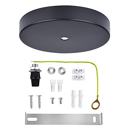4.7" Black Ceiling Canopy Light Kit Rewind Single Hole with Hardware,Ceiling Plate for Pendant Lighting or Chandelier,Easier to Install Than Standard Canopies