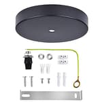 4.7" Black Ceiling Canopy Light Kit Rewind Single Hole with Hardware,Ceiling Plate for Pendant Lighting or Chandelier,Easier to Install Than Standard Canopies