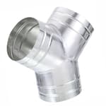 6" Inch to 6" Inch Y Shape Duct Splitter, 90° Degree Dust Fitting Adapter, 3 Way Duct Hose Connector, Galvanized Steel Branch for Exhaust Fan, Dryer Vent Hose, Industrial HVAC Ventilation