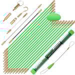 45FT Fiberglass Running Electrical Wire Cable Glow Rods Wire Pulling, Fish Rods Electrical Kit with 8 Different Attachments and Fish Tape Wire Puller Kit