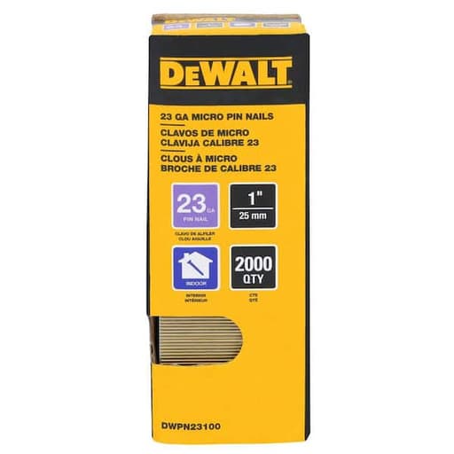 Pin Nail, Chisel Point, 1-1/2 in, 23 ga, 2000 pk