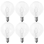 40 Watt E12 Candelabra Base Round Bulbs,G50 Light Bulbs for Full Size Scentsy Warmer,Ceiling Fans With Lights,Chandelier,Decorative Vanity Lights,Sconce,120V Globe G16 1/2 Bulb,2700K Warm White,6 Pack
