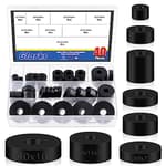 40Pcs 8 Sizes Round Rubber Spacer Assortment Kit, Multi Purpose Black Round Neoprene Washers Anti Vibration Rubber Spacer Bushings for Electrical Repair and Home Car Accessories