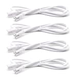 4FT 1.2 Meter T5 T8 LED Tube Light Fixture - Linkable Cords, Double End Connector Cable, Power Extension Wire for LED Integrated Single Fixture, Shop, Garage, Under Cabinet Light - Pack of 4