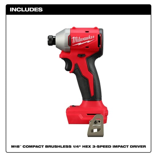 Compact Brushless 1/4" Hex 3-Speed Impact Driver