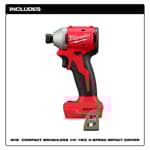 Compact Brushless 1/4" Hex 3-Speed Impact Driver