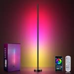 Smart RGBICW LED Corner Floor Lamp - 16 Million DIY Colors, 68+ Scenes, Music Sync, App & Remote Control, Color-Changing Ambient Lighting for Living Rooms, Bedrooms, and Gaming Rooms