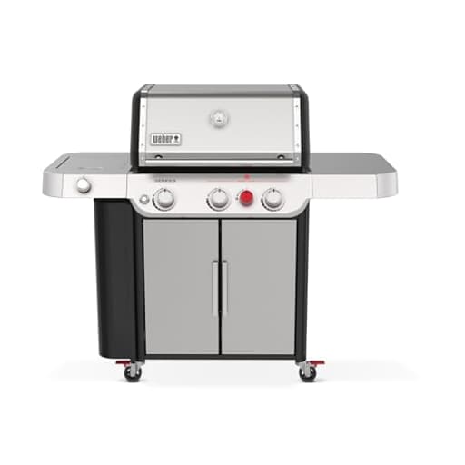 Genesis S-335 Liquid Propane Gas Grill for Outdoor Cooking, 3 Burners and 1 Side Burner, Stainless Steel