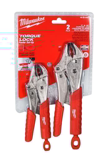 2 Pc Torque Lock Curved Jaw Locking Pliers Set