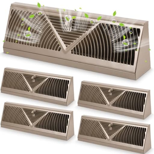 4 Pcs Baseboard Register Vent 18 Inch Duct Opening Size Baseboard Vent Covers Baseboard Diffuser Adjustable Corner Baseboard Return Air Grille for Home Floor Wall Air Flow Control