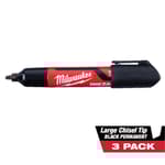 INKZALL 3PC Large Chisel Tip Black Marker