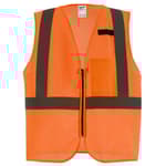 Class 2 High Visibility Orange Mesh One Pocket Safety Vest - 4X/5X