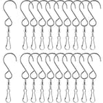 20 Pack Wind Spinner Swivel Hooks Clips for Hanging Wind Spinners Chimes Crystal Twisters Garden Bells Party Supply