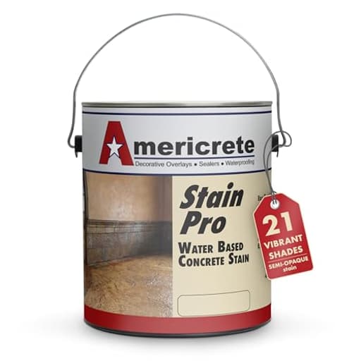 Concrete Stain - Brick Red - Semi-Opaque Topical Stain for Wood, Concrete, Stone, Tile, Decks, Floors, Cement, Porches, and More - Decorative Color Stains