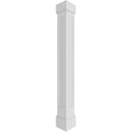 6"W x 8'H Premium Square Non-Tapered Recessed Panel PVC Endura-Craft Column Wrap Kit, Mission Capital & Base