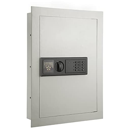 In-Wall Safe - Home or Business Safe with LED Keypad and 2 Manual Override Keys - Protects Cash, Jewelry, Passports, and More by Paragon Safes