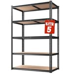 2020LBS Storage Shelves 5 Tier Garage Shelving Heavy Duty, Adjustable Metal Shelving Unit, Garage Shelves for Basement, Warehouse, Pantry, Closet, Kitchen 72" H x 35.55" W x 16" D, Black