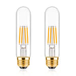T30 Light Bulbs 4 Watt Equivalent 40W Bulb E26 Tubular Bulbs T10 LED Bulb Warm White 2700K,Desk Lamp,Bedbroom Bathroom Dimmable,Chandelier (Clear, 5 in (2pack))