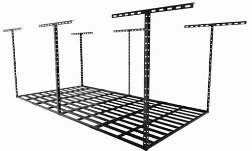 4x8 Overhead Garage Storage Rack Organization, Adjustable Ceiling Mounted Storage Racks, 800LBS Weight Capacity, 22"-40" Ceiling Dropdown, Black