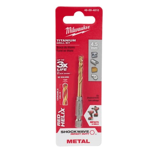 Metric Shockwave Titanium Red Helix 4.5mm Drill Bit