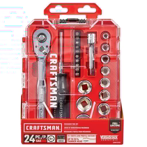 24Pc 3/8-in. Drive (SAE) Mechanics Tool Set