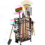 3 Tier Garden Tool Organizer, Garage Storage and Organization, Metal Yard Tools Storage up to 78 Tools, Heavy Duty Garden Tool Organizer for Garage, Yard, Patio, Shed, Indoors and Outdoors, Black