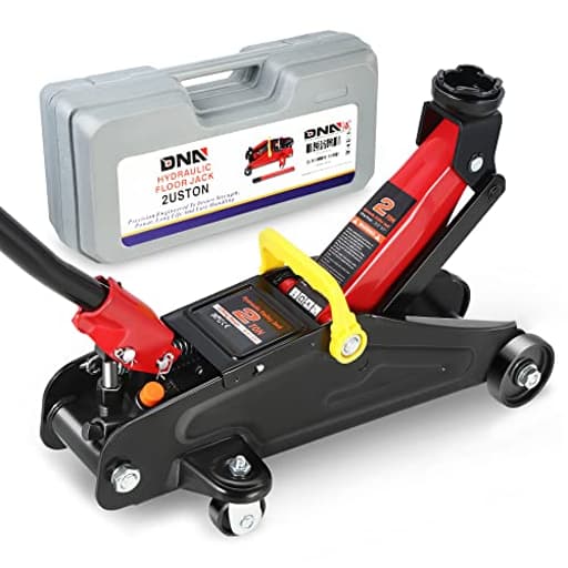 TOOLS-00234 Low Profile Hydraulic Trolley Service/Floor Jack, 2 Ton (4000 lbs) Capacity, Lifting Range 5.1"-13", Black