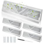 4 Pcs 15 Inch Baseboard Register Vent White, Baseboard Air Diffuser for Home Floor Wall Baseboard Vent Covers
