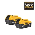 20V MAX Premium Lithium-Ion 4.0Ah Battery Pack (2 Pack)