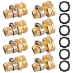 4 Set Garden Hose Repair Connector with Clamps, Fit for 3/4" or 5/8" Garden Hose Fitting, 5/8" Barb x 3/4" GHT Garden Hose Adapter/Fittings, Water Hose Repair Kit