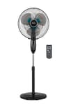 16 in. Dual-Blade Stand Fan with Remote (Black)