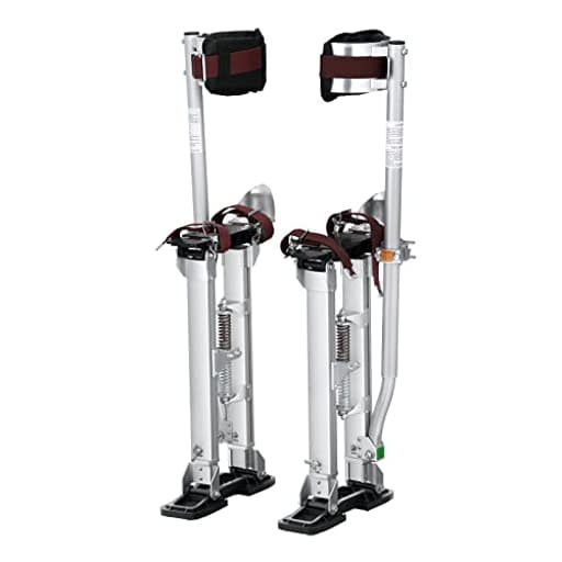 Drywall Stilts, 18''-30'' Adjustable Aluminum Tool Stilts with Protective Knee Pads, Durable and Non-Slip Work Stilts for Sheetrock Painting, Walking, Taping, Silver