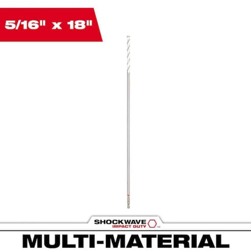 5/16" x 16" x 18" Carbide Bellhanger Multi-Material Bit