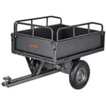 10 Cu.Ft. & 500lbs ATV Trailer Dump Cart Tow Behind, Heavy Duty Utility UTV Trailer, Tow Behind Steel Yard Dump Wagon Cart with 14" Tires for Lawn Mower Tractor