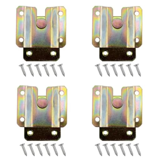 4pcs Large Furniture Hangers Flush Installation Brackets Cabinet Hanging Brackets with Screws Heavy-Duty Embedded Metal Joints Suitable for Bed and Photo Frame DIY Projects