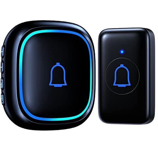 IP66 Doorbell Wireless Classroom Doorbell Waterproof & Dustproof with 66 Chimes Loud 115dB Door Bell Ringer 1000ft Range Electric Doorbells 7 Levels Volume Mute Mode for Bedroom Home Kids Room Office