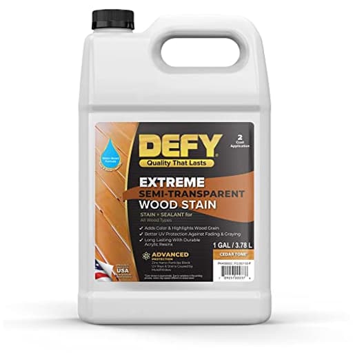 Extreme Wood Stain and Sealer in One - 1 Gallon Semi-Transparent Waterproof Coating for All Wood Types - Cedar Tone