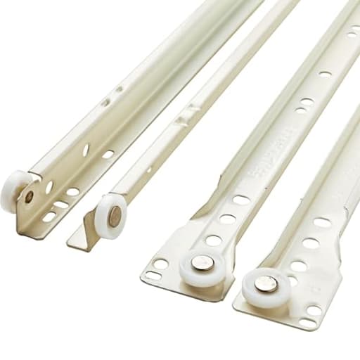 Self-Closing 22' Drawer Slides Bottom Mount, 5-Pairs (10-Pieces) Cabinet, 50lb Capacity White Drawer Hardware D68822K-W-B
