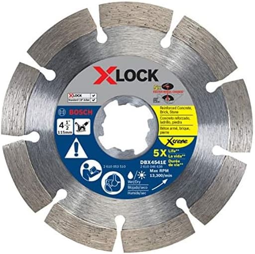 4-1/2 In. X-LOCK Premium Segmented Rim Diamond Wheel for Rough Cuts