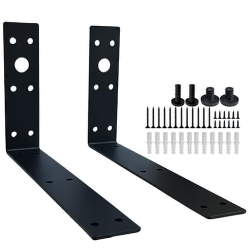 Shelf Brackets for Suncast Sheds,Iron Shelf Accessory Outdoor Sheds Storage,Black,Brackets Only,with EZ Bolt Assembly