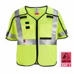 AR/FR Cat. 1 Class 3 Breakaway High Visibility Yellow Mesh Safety Vest - 2XL/3XL