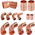 Copper Fittings Kit HVACR 3/8 & 7/8 Line Set, Copper Pipe Fitting Coupling and Elbow, Air Conditioning Refrigeration Liquid Line & Suction Lines Tubing Pipes for Central/Split A/C systems