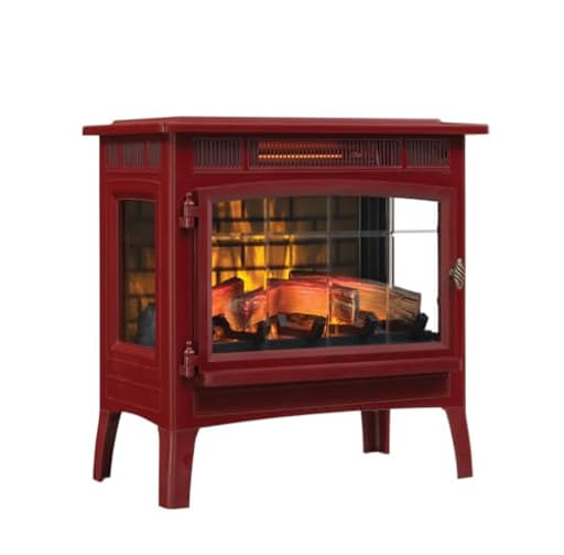 Freestanding Electric Fireplace Stove Heater with 3D Flame Effect for 1,000 Sq. Ft. Cinnamon