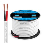 14 Gauge Speaker Wire (50FT), Electrical Wire,14 AWG Stranded PVC Extension Cord, 12V Low Voltage/Tinned Copper/Flexible Cable for Automotive Wiring, Lamp Cord, Marine Cable-CCA